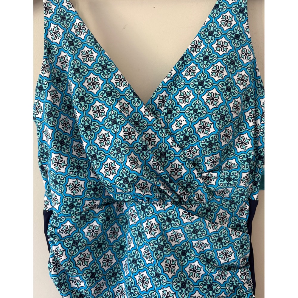 Swim Solutions Surplice Criss Cross One Piece Swimsuit-12 - Picture 3 of 13